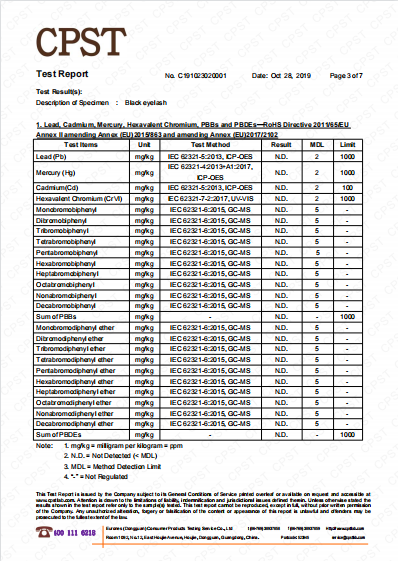 Certificate and Test Report